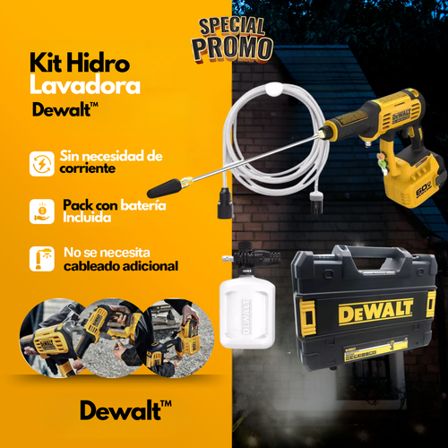 Hidrolavadora de presión con deposito a Batería Dewalt™️