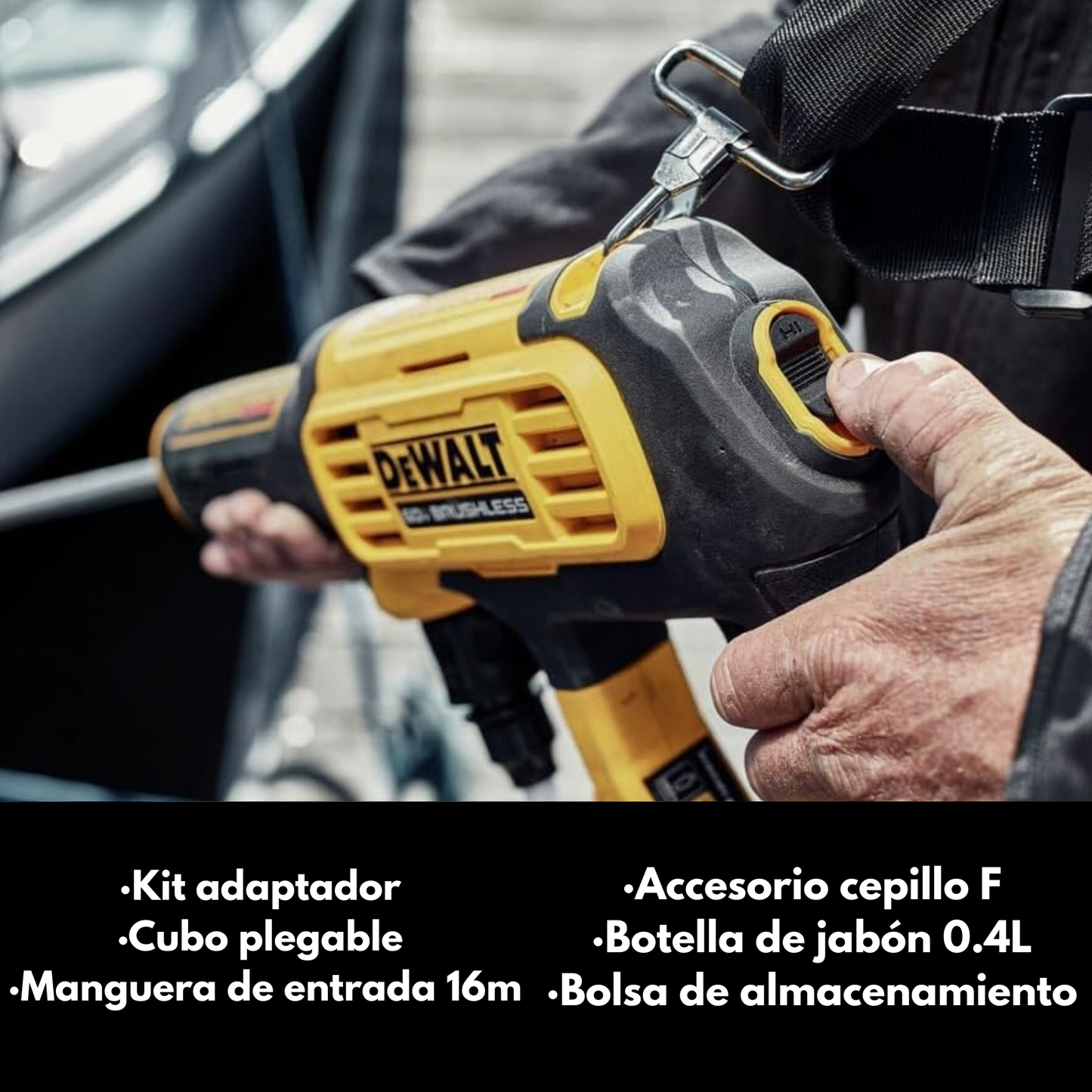 Hidrolavadora de presión con deposito a Batería Dewalt™️