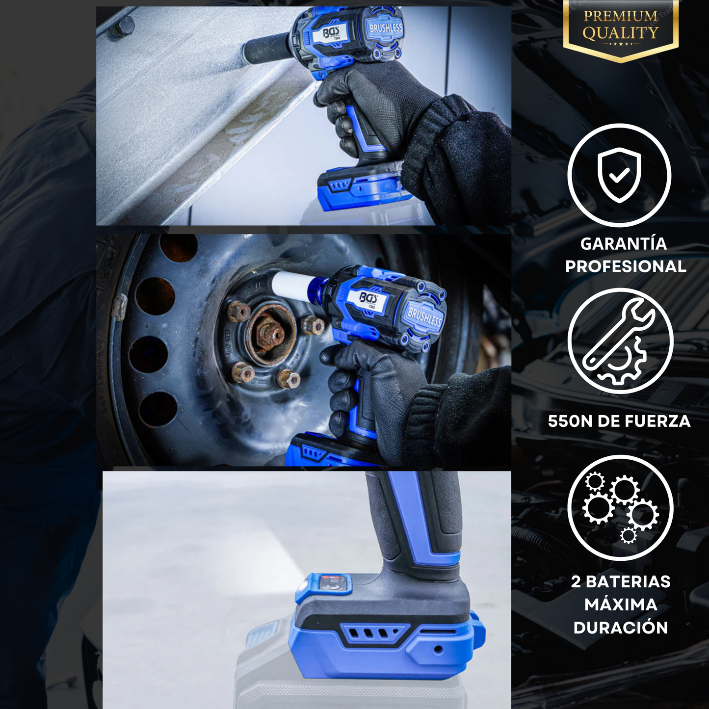 Pistola Percutor de Impacto a Batería [550NM] | Doble Batería