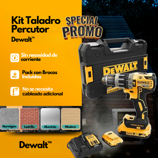 Taladro Percutor Dewalt  a Batería con Accesorios | Modelo 2025 DW