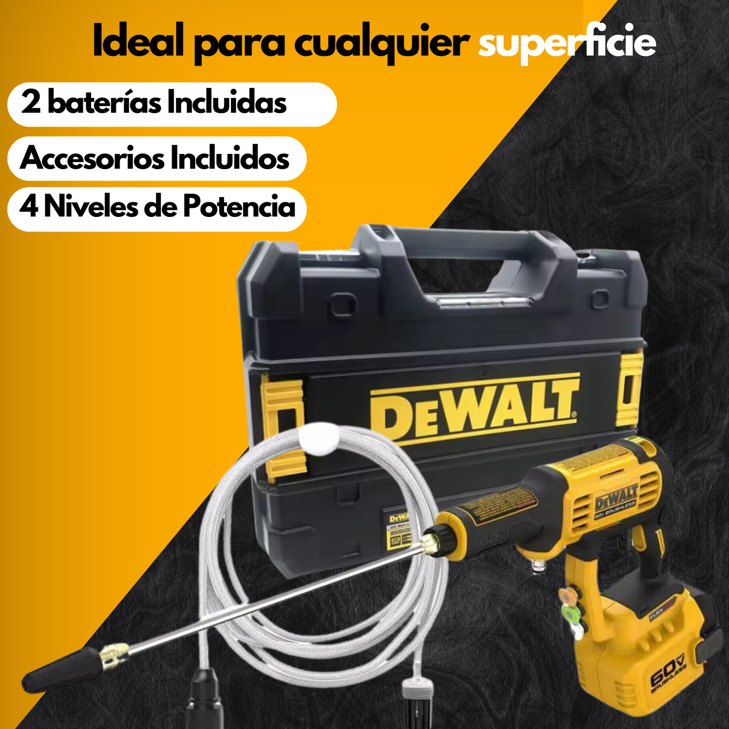 Hidrolavadora de presión con deposito a Batería Dewalt™️
